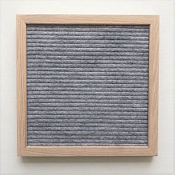 Gris Pizarra Tableros de letras de fieltro, tableros de mensajes de madera intercambiables, plaza, gris pizarra, 250x250 mm