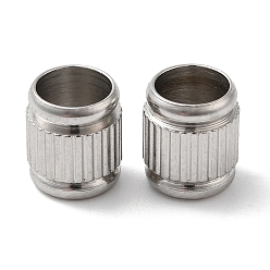 Stainless Steel Color 202 Stainless Steel European Beads, Large Hole Beads, Column, Stainless Steel Color, 8x7mm, Hole: 5.5mm