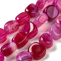 Rouge Violet Moyen Pierre gemme agate naturelle, teints et chauffée, nuggets, pierre tombée, support violet rouge, 14~15x10~14x8~9.5mm, Trou: 1.6mm, Environ 12~13 pcs/chapelet, 7.09~7.48'' (18~19 cm)