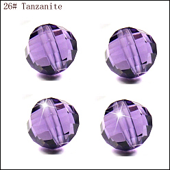 Средний Фиолетовый Имитация Австрийские кристаллические шарики, класс AAA, граненые, круглые, средне фиолетовый, 6 мм, отверстие : 0.7~0.9 мм