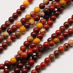 Mookaite Natural Mookaite Round Bead Strands, 3mm, Hole: 0.8mm, about 126pcs/strand, 16 inch