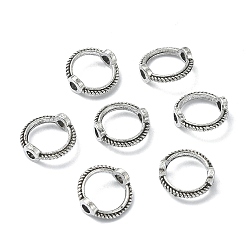 Plata Antigua Marcos de perlas de aleación de zinc de estilo tibetano, anillo redondo, plata antigua, 11 mm, agujero: 1 mm