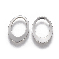 Stainless Steel Color 201 Stainless Steel Linking Rings, Oval, Stainless Steel Color, 17.5~18x12x1mm, Inner Diameter: 12.5x8.5mm