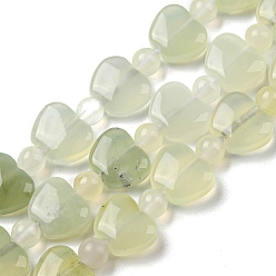New Jade Natural New Jade Beads Strands, Apple, 9x10.5x5mm, Hole: 1mm, about 35pcs/strand, 15.47''~15.67'' (39.3~39.8cm)