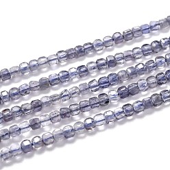 Iolite Natural Iolite/Cordierite/Dichroite Beads Strands, Faceted, Cube, 2x2x2mm, Hole: 0.3mm, about 180pcs/strand, 15.35 inch(39cm)