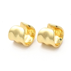 Real 16K Gold Plated Brass Twist Cuff Earrings, Real 16K Gold Plated, 12x12.5x11mm