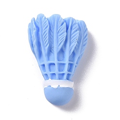 Bleu Bleuet Accessoires en résine opaque ornements cabochons de badminton en résine, bleuet, 25.5x16.5x11mm