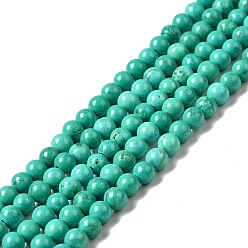 Howlite Brins de perles de magnésite naturelle teints et chauffés, ronde, 4.5~5mm, Trou: 0.6mm, Environ 49 pcs/chapelet, 32.68'' (83 cm)