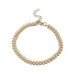 Golden Ion Plating(IP) 304 Stainless Steel Cobs Chain Bracelets for Men Women, Golden, 7-1/2 inch(19cm)