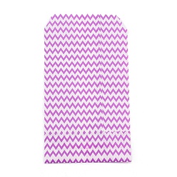 Purple White Kraft Paper Bags, No Handles, Storage Bags, Wave Pattern, Wedding Party Birthday Gift Bag, Purple, 15x8.3x0.02cm