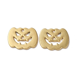 Golden Halloween Alloy Pendants, Cadmium Free & Nickel Free & Lead Free, Pumpkin, Golden, 14x18x1mm, Hole: 1.4mm