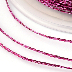 Fuchsia Round Metallic Thread, 12-Ply, Fuchsia, 1mm, about 54.68 yards(50m)/roll