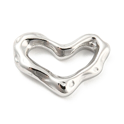 Stainless Steel Color 304 Stainless Steel Linking Rings, Irregular Heart, Hammered, Stainless Steel Color, 14x20x4mm, Inner Diameter: 6.5x14mm