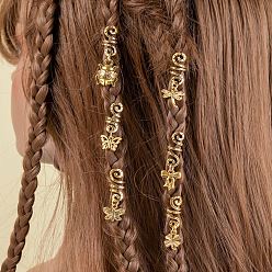 Бабочка Сплав дреды бусины, плетение подвески для волос украшения зажимы, бабочки, 10 мм, 6 шт / комплект