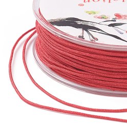 FireBrick Nylon Trim Cord, for Chinese Knot Kumihimo String, FireBrick, 0.5mm, about 40m/roll