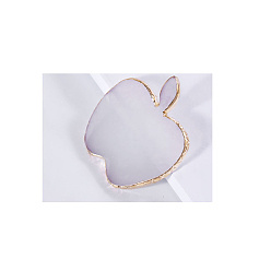 Blanc Tapis de sceau de cire de résine, pour cachet de cachet de cire, pomme avec motif marbré, blanc, 92x103x7.5mm