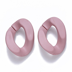 Розово-Коричневый Непрозрачные акриловые кольца, разъемы для быстрой связи, для изготовления бордюрных цепей, твист, розово-коричневый, 30x21x6 мм, внутренний диаметр: 16x8 мм