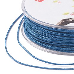 Steel Blue Nylon Trim Cord, for Chinese Knot Kumihimo String, Steel Blue, 0.5mm, about 40m/roll