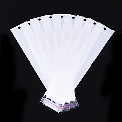 Blanc Sacs de cellophane de film de perle, matériel opp, scellage auto-adhésif, avec trou de suspension, rectangle, blanc, 31~31.2x5 cm, épaisseur unilatérale: 0.045 mm, mesure intérieure: 26~26.2x5 cm