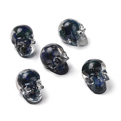 Chalcopyrite Natural Chalcopyrite Dyed Chips Beads, No Hole/Undrilled, Skull, 30x21.5x22.5mm