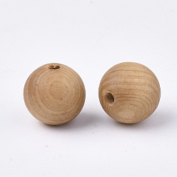 BurlyWood Natural Wood Beads, Undyed, Round, BurlyWood, 10mm, Hole: 1.6mm, about 1200~1300pcs/500g