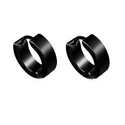 Черный Цвет Металла Латунные английском замке Серьги-кольца, металлический черный , 4x8.5x2.3 мм