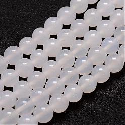 Natural Agate Natural Agate Bead Strands, Round, 8mm, Hole: 1mm, about 45pcs/strand, 14 inch