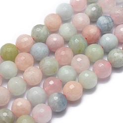 Morganite Chapelets de perles morganite naturelles  , facette, ronde, 10mm, Trou: 1.2mm, Environ 40 pcs/chapelet, 15.7 pouce (40 cm)