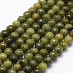 Jade Vert Naturels chinois perles de jade brins, taiwan jade, ronde, 6mm, Trou: 1mm, Environ 58~60 pcs/chapelet, 15 pouce