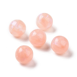 Light Salmon Opaque Acrylic Beads, Glitter Beads, Round, Light Salmon, 15mm, Hole: 2mm, about 210pcs/500g