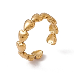 Настоящее золото 18K Ионное покрытие (ip) 304 открытое манжетное кольцо из нержавеющей стали для женщин, реальный 18 k позолоченный, размер США 6 1/2 (16.9 мм)