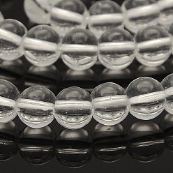 Claro Abalorios de vidrio redondos, Claro, 4 mm, agujero: 1 mm, sobre 105 unidades / cadena, 15.7 pulgada