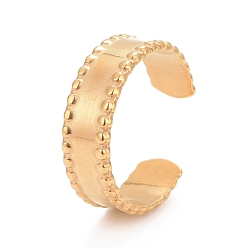 Doré  Placage ionique (ip) 304 anneau de manchette ouvert plat en acier inoxydable pour femme, or, taille us 9 (18.9 mm)