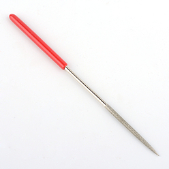 Red Steel Round Diamond Files, Red, 140x3mm