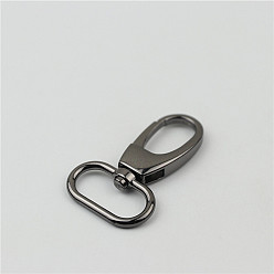 Gunmetal Zinc Alloy Handbag Purse Belt Clasp Clip, Snap Hook Lobster Clasps Buckles, Gunmetal, 53x32x7mm, Hole: 25x12mm