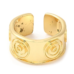 Настоящее золото 18K Латунные открытые манжеты с покрытием стойки, широкие кольца для женщин, без свинца и без кадмия, долговечный, реальный 18 k позолоченный, 11.5 мм, внутренний диаметр: 18 мм