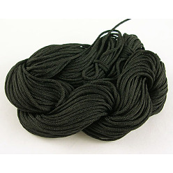 Noir Fil de nylon, cordon de bijoux en nylon pour la fabrication de bracelets tissés , noir, 1.5 mm, 14 m / lot