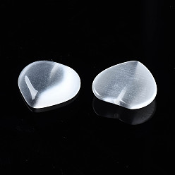 Clear Transparent Cat Eye Beads, Heart, Clear, 14x14.5x3mm, Hole: 0.9mm