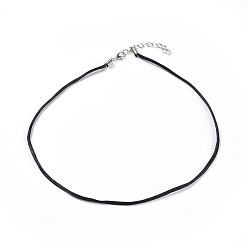Black Nylon Thread Necklace Making, with Zinc Alloy Lobster Claw Clasps, Black, 17.2 inch(43.8cm)