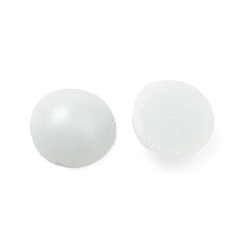 White Opaque Glass Cabochons, Half Round, White, 8x3.5mm