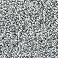 (261) Inside Color AB Crystal/Gray Lined Toho perles de rocaille rondes, perles de rocaille japonais, (261) couleur intérieure ab cristal / doublé gris, 11/0, 2.2mm, Trou: 0.8mm, environ5555 pcs / 50 g