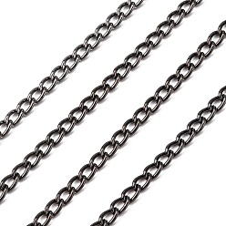Черный Цвет Металла Железные витые цепочки обуздать цепи, несварные, металлический черный , с катушкой, ссылка: 4x6 mm, толщиной 1 мм , около 164.04 футов (50 м) / рулон