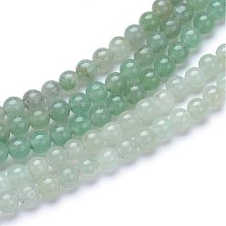 Aventurina Verde Hilos de perlas de aventurina verde naturales, rondo, 10 mm, agujero: 1 mm, sobre 40 unidades / cadena, 15.7 pulgada