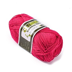 Medium Violet Red Soft Baby Yarns, with Bamboo Fibre and Silk, Medium Violet Red, 1mm, about 140m/roll, 50g/roll, 6rolls/box