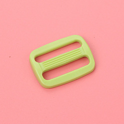 Light Green Plastic Slide Buckle Adjuster, Multi-Purpose Webbing Strap Loops, for Luggage Belt Craft DIY Accessories, Light Green, 24mm, Inner Diameter: 25mm