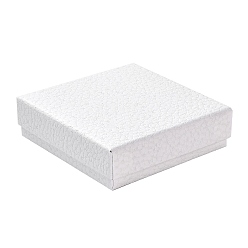 Белый Дым Квадратная картонная коробка для ожерелья, футляр для хранения украшений с бархатной губкой внутри, для ожерелья, серый, 8.8x8.8x2.65 см