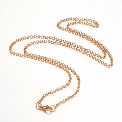 Light Gold Iron Necklace Making, Rolo Chain, with Alloy Lobster Clasp, Light Gold, 24.61 inch