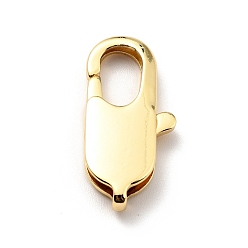 Real 18K Gold Plated Brass Lobster Claw Clasps, Cadmium Free & Lead Free, Oval, Real 18K Gold Plated, 26x12x4.5mm