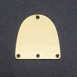 Golden 201 Stainless Steel Chandelier Components Links, 4 Hole Links, Laser Cut, Half Oval, Golden, 20x19.5x1mm, Hole: 1.6mm