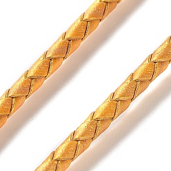 Золотистый Плетеный кожаный шнур, золотые, 3 мм, 50 ярдов / пачка